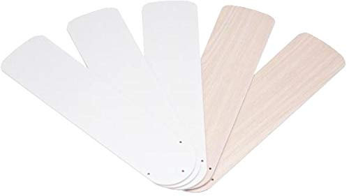 CIATA 52-Inch White/Bleached Oak Ceiling Fan Replacement Fan Blades-5 Pack