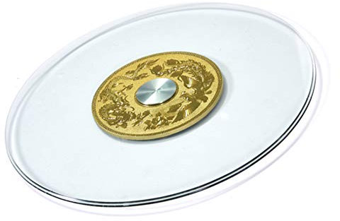 MANG Plateau De Service À 360 Degrés en Verre Trempé Lazy Susan pour Table À, Grande Ronde Plateau Tournant, 50cm-100cm Assiette De Service