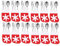 SPRINGOS Bestecktasche Socken Santa Nikolaus Rot Tischdeko Geschirr (Rot 12 Stück)
