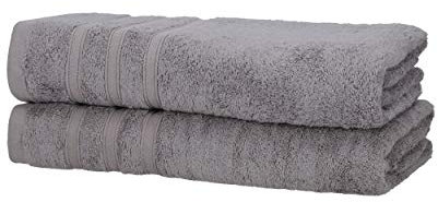 2er Duschtücher Kiesel | 50% Bambus & 50% Baumwolle | ÖKO-TEX Standard Zertifiziert | Nachhaltige Premium Qualität 450 g/m²
