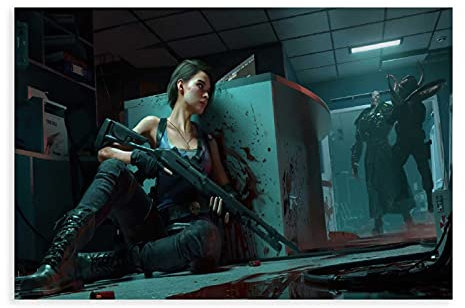 LINYUYI Resident Evil Jill Valentine HD 1 Leinwandposter Wandkunst Dekor Druck Bild Gemälde für Wohnzimmer Schlafzimmer Dekoration Rahmen: 30 x 45 cm