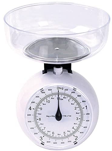 5 KG Vintage MANUAL Kitchen Scales TRADITIONAL PRIMA Retro Home Analogue Mechanical Food Ingredients Measurement WEIGHING Baking Cooking, Youtube Channel Dial CLEAR PLASTIC Bowl UK FREE P&P