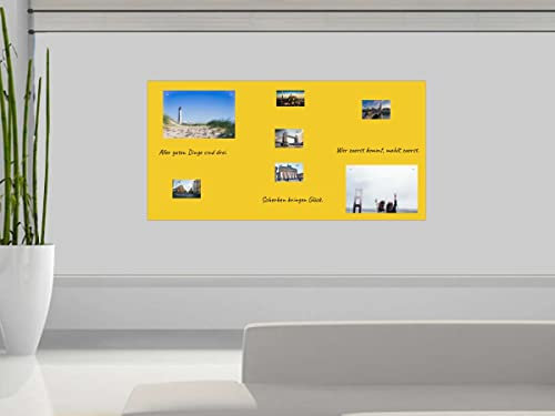 Magnetfolie | Haftgrund für Magnete | Magnettafel | Ferrofolie selbstklebend | beschreibbar, abwischbar, magnetisch | (gelb, 120x100cm)