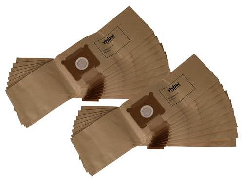 vhbw 20x Staubsaugerbeutel kompatibel mit Fakir S 22, S 120, S20, S 100, S 20 L Staubsauger - Papier, 26cm x 20cm Sandfarben