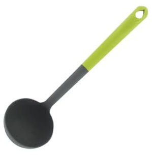 Fackelmann 687054 Louche, Louche de Cuisine, Ustensile de Cuisine, louche pour Soupe, Bioplastique, Vert, Gris, 32,5 x 8,7 cm