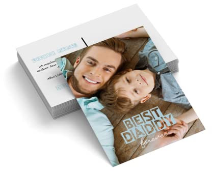easyprint Grusspostkarten drucken lassen | DIN A6 | 2-seitig | 300 g/m² Postkartenkarton | Stückzahl wählbar | Design Vatertag | sofort personalisieren (100 Stück)