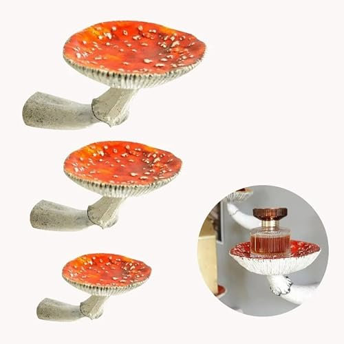 CIMONS Schwebende Regale Pilz-Hängeregal Amanita-Pilzform-Wand-Schweberegal Dekorative Regale Heimdekoration Ornamente for Aufhängen an der Wand Wandregale