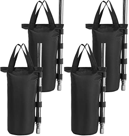 YELAIYEHAO Grade Heavy Duty Double-Stitched Weights Bag, Leg Weights for Pop up Canopy Tent Weighted Feet Bag Sand Bag outdoor bag Black (4 PCS Round-7.6X20 INCH, Black)