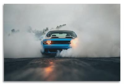 Rennauto-Poster für Dodge Challenger SRT Hellcat Super Auto Sportwagen Poster dekorative Malerei Leinwand Wandposter und Kunstbild Druck Moderne Familie Schlafzimmer Dekor Poster 30 x 45 cm