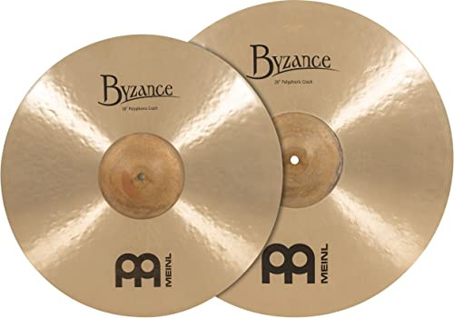 Meinl Cymbals Byzance Matched Traditional Polyphonic Crash Pack, 45,7 cm und 50,8 cm – hergestellt in der Türkei – B20 Bronze, 2 Jahre Garantie (BMAT3)