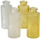 Blumenvase im 4er Set aus Glas in Flaschenform mit Relief Veredelung Dekovase Blumenvase für Ihren Wohnraum - Gelb
