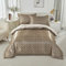 HMtideby Duvet Cover Set Double Microfiber Bedding Sets 3 pcs Gold Duvet Quilt Cover with 2 Matching Pillow Cases 200x200cm, Coffee