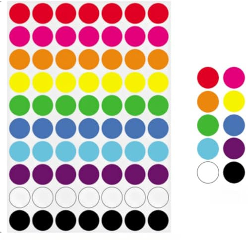 LJFEA 3 Sets mit runden Aufklebern, 30 mm, farblich kodierte Etiketten, für Büromaterial, Schulkalender für Zuhause, 10 Farben, ein Blatt mit 70 Stück