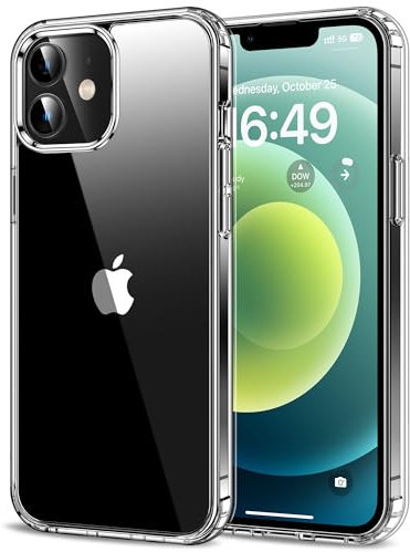 HOOMIL Crystal Clear Hülle für iPhone 12/iPhone 12 Pro, Anti Gelb Durchsichtig Handyhülle Harte Case Stoßfest Schutzhülle - Transparent