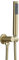 FJYDM Messing-Hochdruck-Handbrause mit rundem Kopf und verstellbarem Versorgungswinkel, Wandanschluss, Brausehalter und Schlauch, gebürstetes Gold