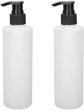 2pcs Massage Oil Heater Pump Bottle, 250ml Eusable Cream Shampoo Pump Dispenser with Removable Black Lotion Pump for Massage Oil Heater