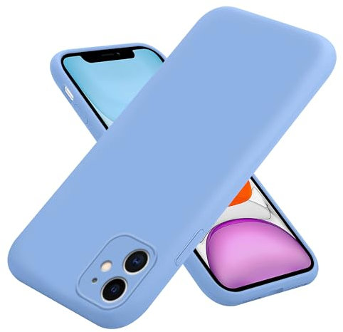 PIXFAB Compatible With iPhone 11 Case, Slim Liquid Silicone Shockproof [Anti-scratch] Armor Case, Protective Soft Rubber Gel Phone Cover For iPhone 11 - Sky Blue