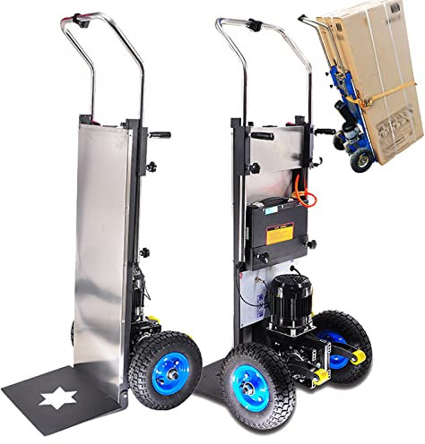 Carrello Elettrico A Mano - Scale su E Giù, Carrello Elettrico per Salire Scale, con Maniglia Telescopica, Motore Brushless da 1200 W, Batteria Rimovibile da 48 V/36 Ah, Carico da 400 kg