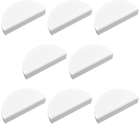 INCREWAY Lot de 8 poignées de tiroir en alliage d'aluminium en forme de demi-lune (blanc)