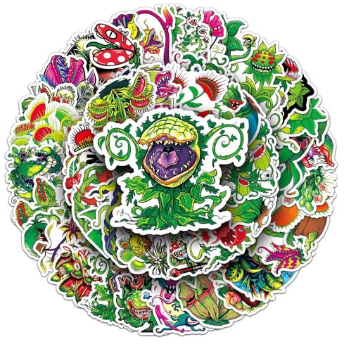 Pitcher Plants Stickers for Boys Girls Teens,Waterproof Vinyl Stickers for Phone Laptop Flasks Water Bottle Luggage Cup Bike Car Notebook Scrapbook, Cute Cartoon Decals Pack[Pitcher Plants -50Pcs]