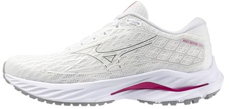 Mizuno Wave Inspire 20 Project Zero - Scarpe da corsa da donna, Bianco/Viola Fucsia, 36.5 EU