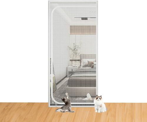 Zanzariera per gatti, rete per balcone, resistente agli animali domestici, con cerniera ispessita, cancello di sicurezza per gatti, previene la fuga degli animali domestici, tende da soggiorno, camera