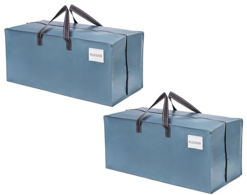 VENO Pack de 2 Bolsas de Mudanza, Almacenamiento Extra Grande con Correas de Mochila, Cremalleras y Asas Resistentes, Bolsas de Lavandería para Guardar Ropa y Embalar (Azure,Pack de 2)