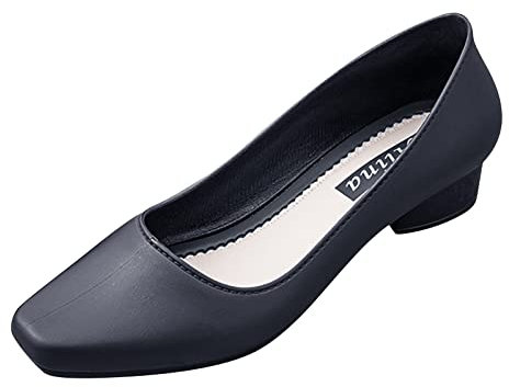 Decollete Donna Nere Comode Estivi Primaverile Scarpe da Ufficio Leggero Slingback Decolletè a Punta Chiusa Pelle Casual Scarpe con Tacco Gattino Offerta Scarpe da Festa Classici da Lavoro Matrimonio