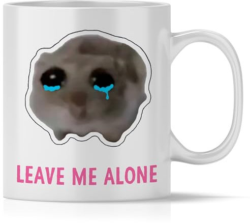 mindmonkeys® Sad Hamster Meme Lustige Tassen Hamsti Lustige Sprüche Tasse | Leave me alone | Keramik 300 ml