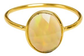 Bague en argent 925 faite à la main avec opale éthiopienne taillée en rose, bijou en argent, cadeau pour elle, RCR307