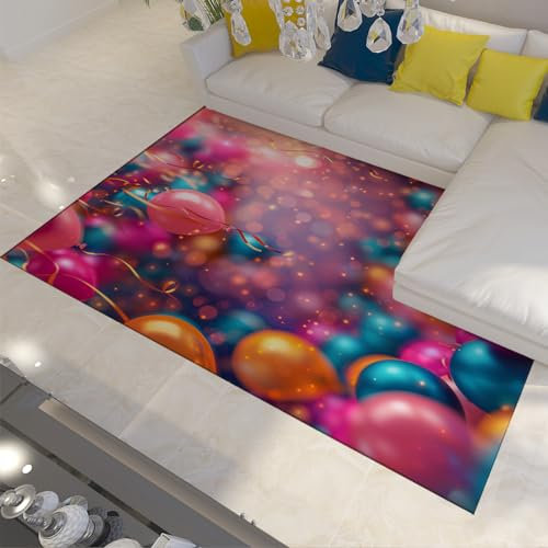 UERWOWELL Bunte Ballon Kinder Spielmatte Baby Kinderzimmer Teppich Leichter waschbarer weicher Teppich Ultra dünn rutschfest für Kinder Schlafzimmer Klassenzimmer 160x230cm