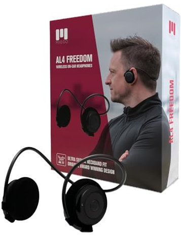 MIIEGO AL4 Freedom Bluetooth Kopfhörer - Kabellos & Wasserfest - Ultrasichere Passform - Kristallklarer Sound & Lange Akkulaufzeit – Black