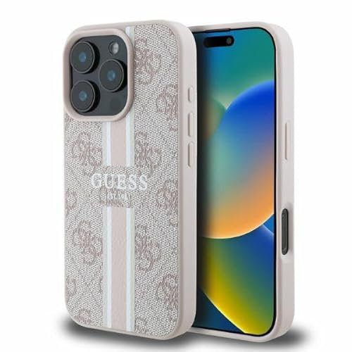 CG MOBILE Guess GUHMP16XP4RPSP Hülle für iPhone 16 Pro Max 6.9 Rosa hardcase 4G Printed Stripes