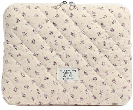 WMFASBAG Housse pour Ordinateur Portable imprimée Fleur, étui matelassé pour Ordinateur Portable, Jolie Pochette de Protection pour Ordinateur Portable et Tablette de 11 à 15 Pouces