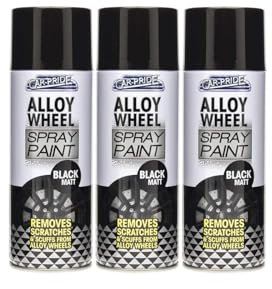 SDMAX Alloy Wheel Spray Paint, Smooth Black Matte Finish, Non-Cracking, Fast Drying, Easy To Use, Long-Lasting, Lightweight And Portable, Multipurpose Use, 400ml (3PCS)