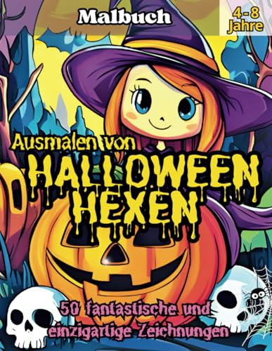 Ausmalen von HALLOWEEN HEXEN: Ein zauberhaftes Malabenteuer mit 50 wunderschönen Halloween-Hexen-Malvorlagen zur Förderung der Kreativität und des Familienspaßes in der Weihnachtszeit!