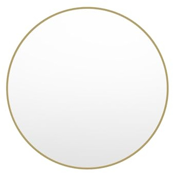 Vente-unique-Grande Specchio a muro rotondo D. 150 cm in Metallo Dorato - RONDIA
