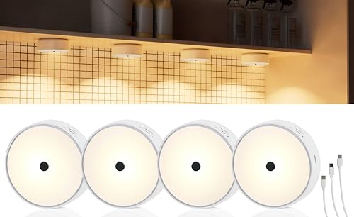 Northpoint LED Battery Cabinet Lights Under-Unit Light Spotlights Set of 4 Accent Lighting Gesture Control with Radio Connection