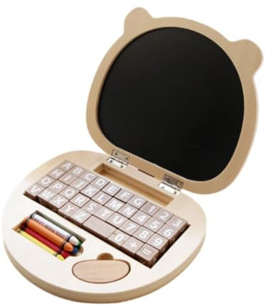 Fenteer Tablero de Dibujo para Ordenador Portátil de Juguete para Niños, Ordenador Portátil de Simulación para Pintar Números del Tiempo