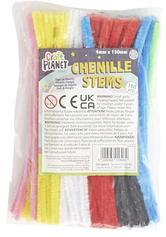 Craft Planet Pfeifenreiniger, sortiert, 4 mm x 150 mm