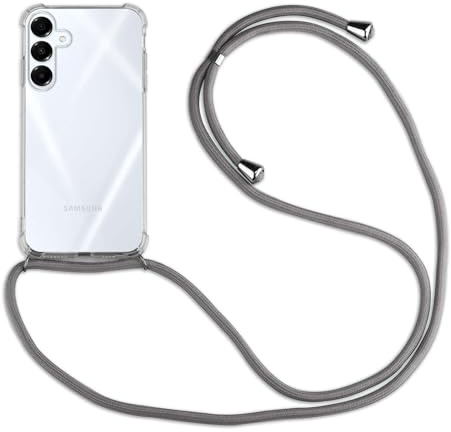 Handykette Hülle kompatibel mit Samsung Galaxy A16 | Smartphone Hülle Case mit Band | Handyhülle Handyband zum Umhängen | Grau