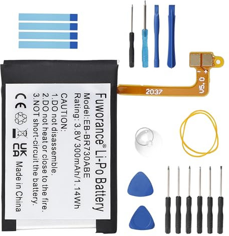 Fuworance Batteria di ricambio 300 mAh 3,8 V EB-BR730ABE compatibile con Samsung Galaxy Gear S2 3G SM-R730 SM-R735 GH43-04538B smartwatch, batteria ricaricabile agli ioni di litio ad alta capacità con