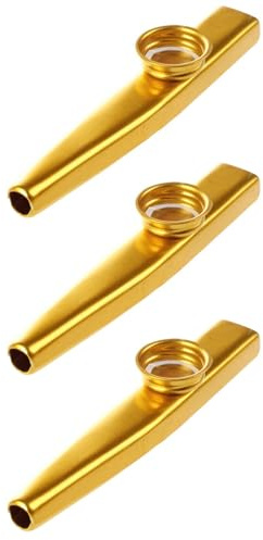 Remingtape 3X Metall Floete Mund Musik Instrument Mundharmonika Praktisch Golden
