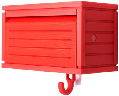 fufupaw Garage à clés de voiture - Porte-clés avec porte à ouvrir - Mini garage - Pour le mur - Rangement des clés - Rouge (sans voiture)