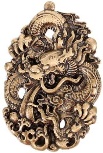 Supvox Chinesischer Drachen Anhänger Messing Klein Vintage Stil Filigran Tragbar Selbstgemacht Schlüsselbund Deko Für Auto Büro