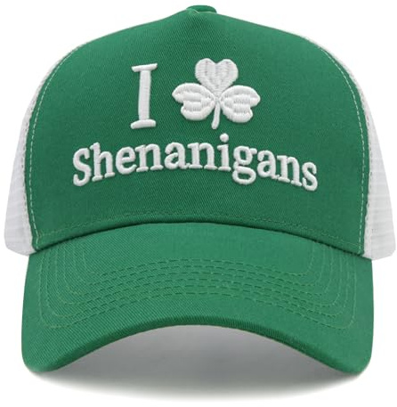 Sunlark St. Patrick's Day Trucker Cap für Männer & Frauen Shamrock Basecap | Verstellbarer Bestickter Irischer Mütze für St. Patty's Geschenke Accessoires & Party