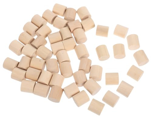 HOODANCOS 50 Stück Runde Holzzylinder 20x20mm aus Massivem Holz Unbemalt Holzbausteine für Selbstgemacht Bastelprojekte und Naturwissenschaftliche Lehrmittel