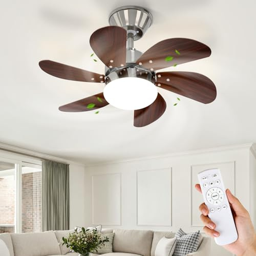 Homefire Deckenventilator Leise Mit Beleuchtung - Wohnzimmerlampe Ø75 cm | Fan Deckenlampe E27 Fassung Schlafzimmer Deckenleuchte Ventilator Sommer-/Winter für Wohnzimmer Esstisch Ohne leuchtmittel