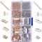 Ribbon Armband Kit Bookmark Pinch Klemmbleche Crimps Clamp Ends Hummerverschlüsse mit Springringen und Kettenverlängerungen, 370 Stück