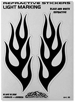 4R Quattroerre.it 1111 Reflektierende Aufkleber, Flammen, 9.5 x 12 cm
